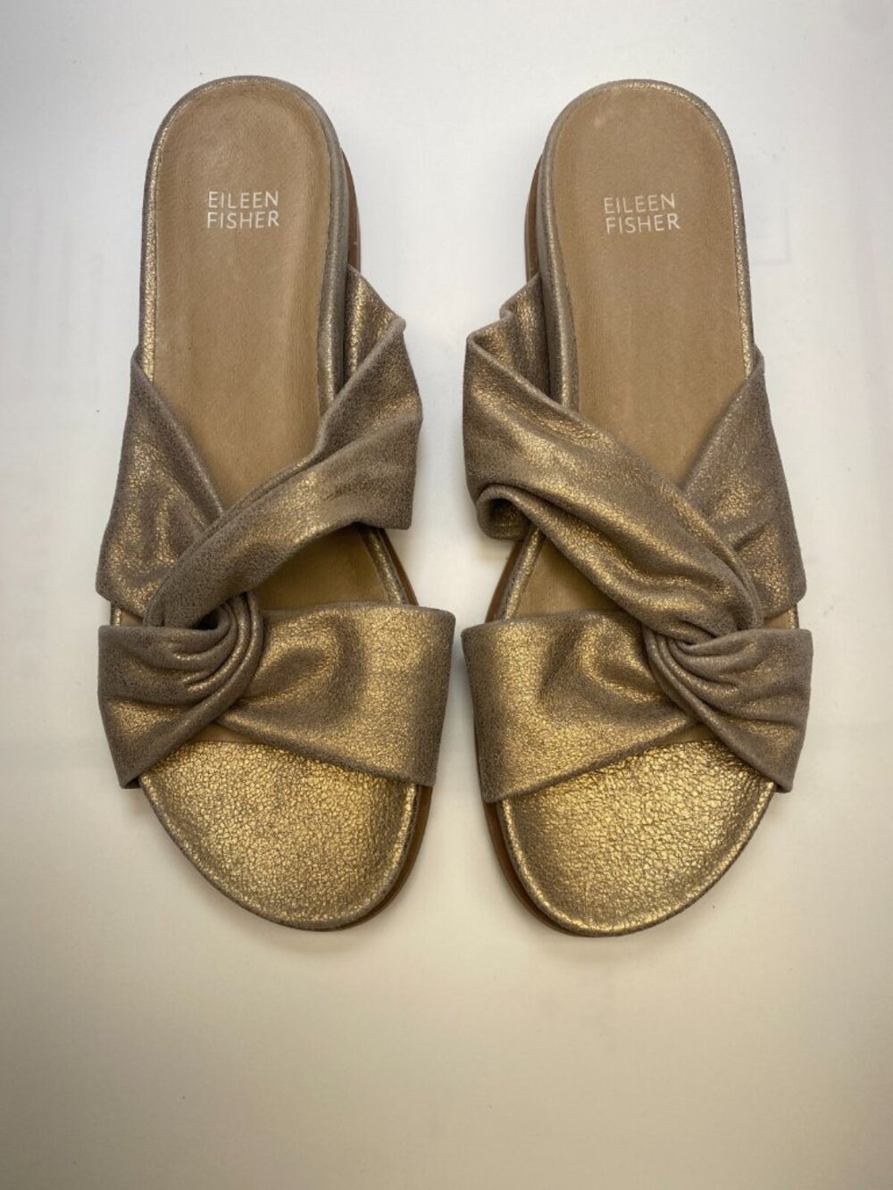 Eileen Fisher Women's Platinum Dello Slide Sandal Sz 9.5